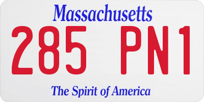 MA license plate 285PN1