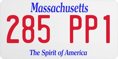 MA license plate 285PP1