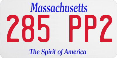 MA license plate 285PP2