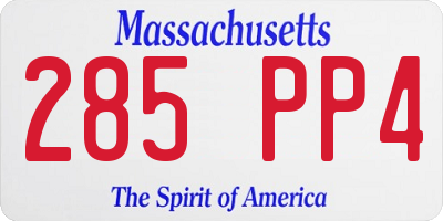 MA license plate 285PP4