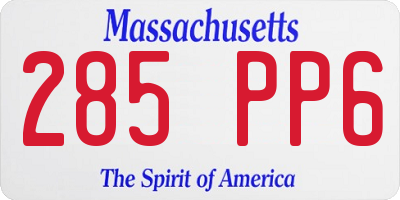 MA license plate 285PP6