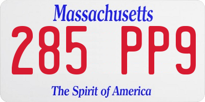 MA license plate 285PP9