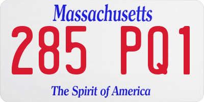 MA license plate 285PQ1
