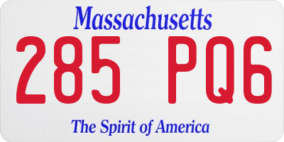 MA license plate 285PQ6