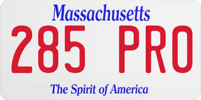 MA license plate 285PR0