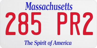MA license plate 285PR2