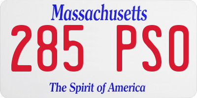 MA license plate 285PS0