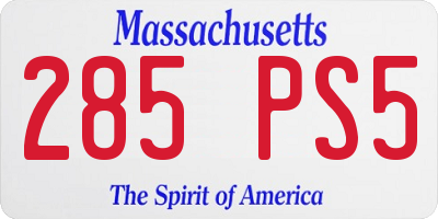 MA license plate 285PS5