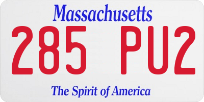 MA license plate 285PU2