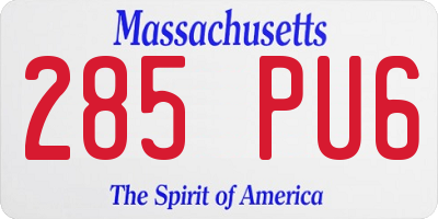MA license plate 285PU6