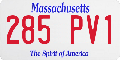 MA license plate 285PV1