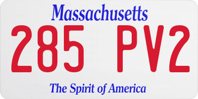 MA license plate 285PV2