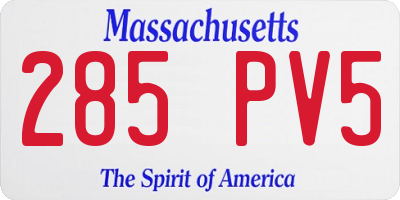 MA license plate 285PV5