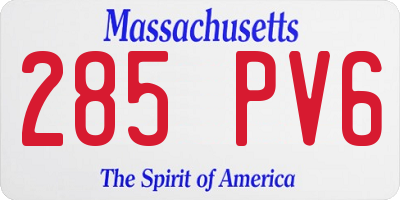 MA license plate 285PV6