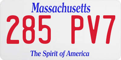 MA license plate 285PV7