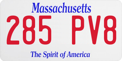 MA license plate 285PV8