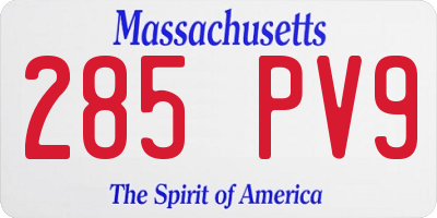MA license plate 285PV9