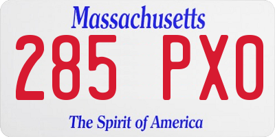 MA license plate 285PX0