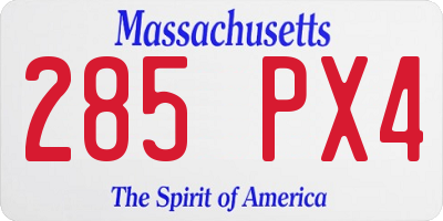 MA license plate 285PX4