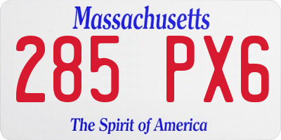 MA license plate 285PX6