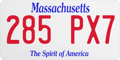 MA license plate 285PX7