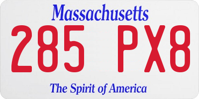 MA license plate 285PX8