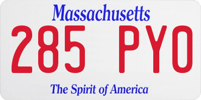 MA license plate 285PY0