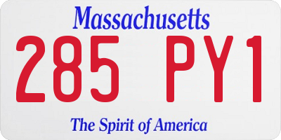 MA license plate 285PY1