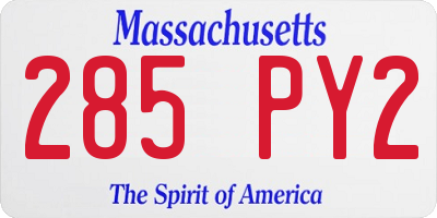 MA license plate 285PY2