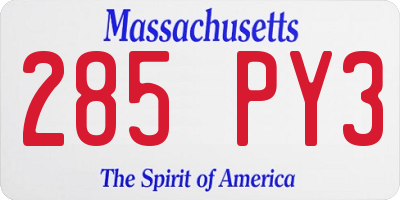 MA license plate 285PY3