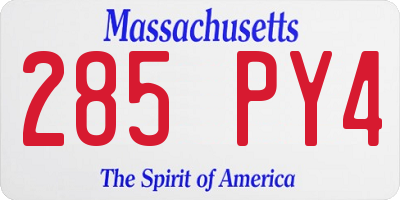 MA license plate 285PY4