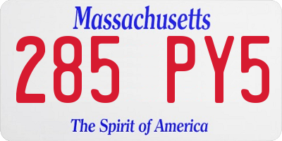 MA license plate 285PY5