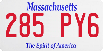 MA license plate 285PY6