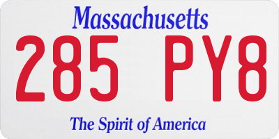 MA license plate 285PY8