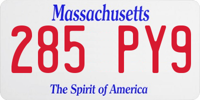 MA license plate 285PY9