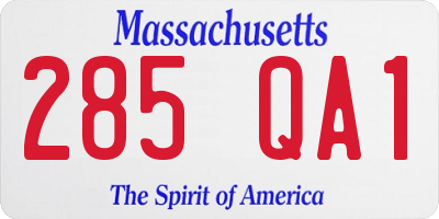 MA license plate 285QA1