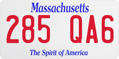 MA license plate 285QA6