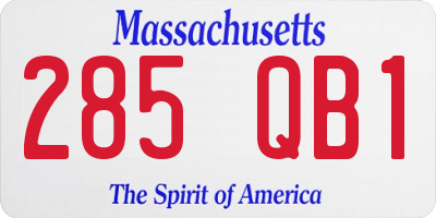 MA license plate 285QB1