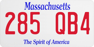 MA license plate 285QB4