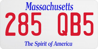 MA license plate 285QB5