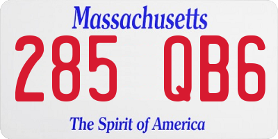 MA license plate 285QB6