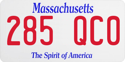 MA license plate 285QC0