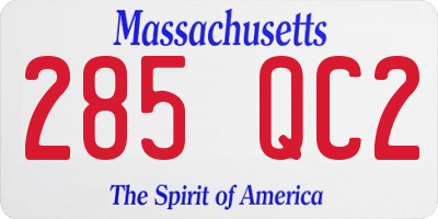 MA license plate 285QC2