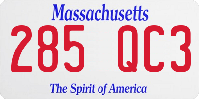 MA license plate 285QC3