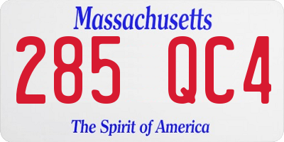 MA license plate 285QC4