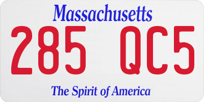 MA license plate 285QC5