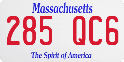 MA license plate 285QC6