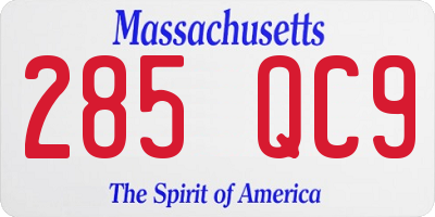 MA license plate 285QC9
