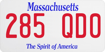 MA license plate 285QD0
