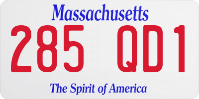 MA license plate 285QD1